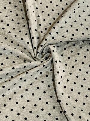 Polka on Grey | Cotton Lycra, 200gsm | 195cm Wide