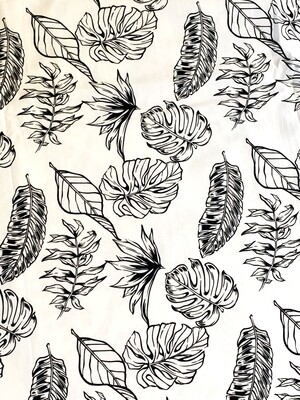 Monotone Leaves | Cotton Lycra, 180gsm | 175cm Wide