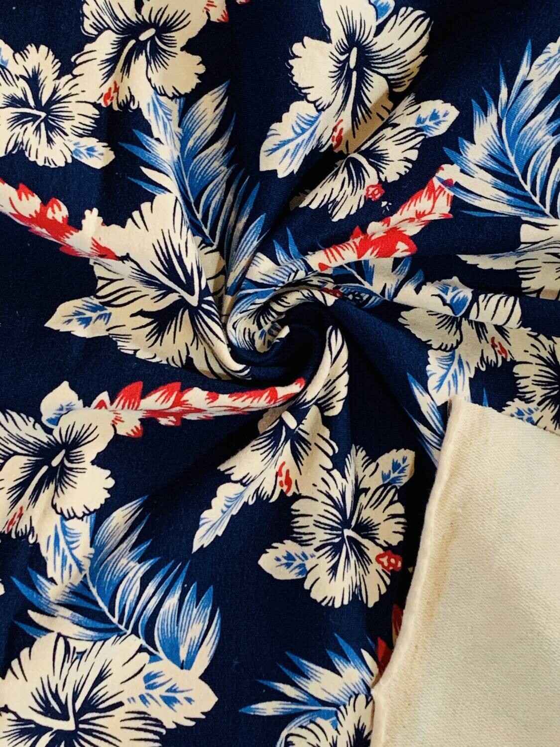 Florals on Navy | Stretch French Terry, 290gsm | 170cm Wide - 0.75m Piece