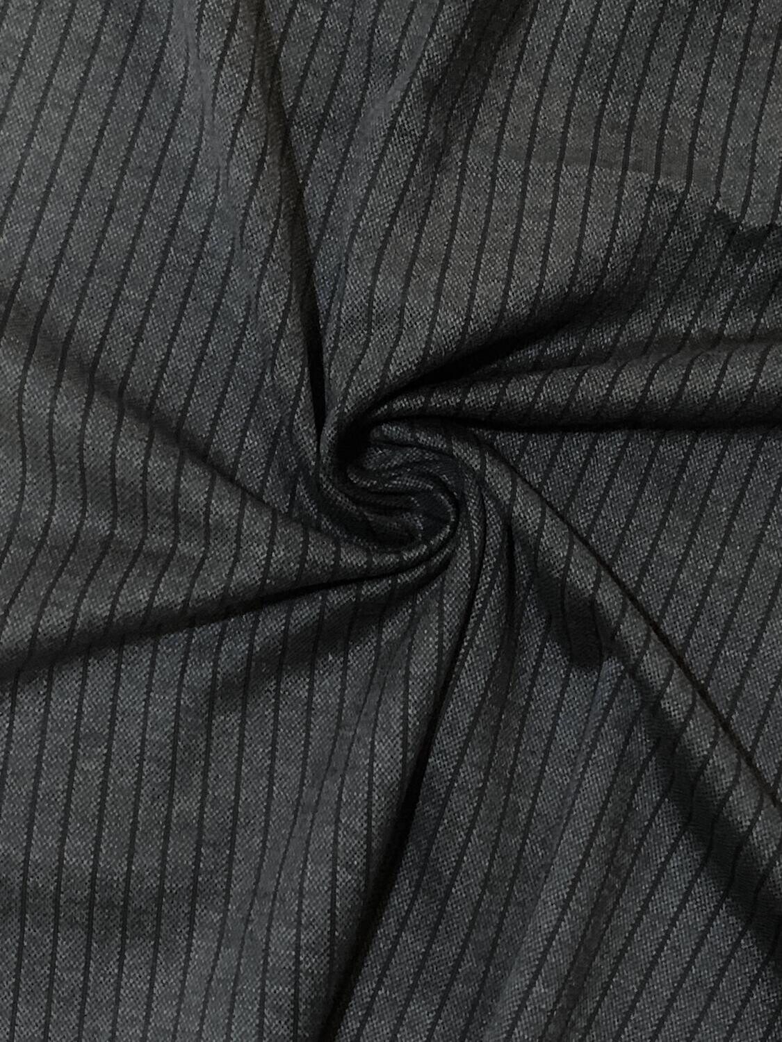 Stripes on Grey | Yarn Dyed Cotton Jersey, 180gsm | 135cm Wide