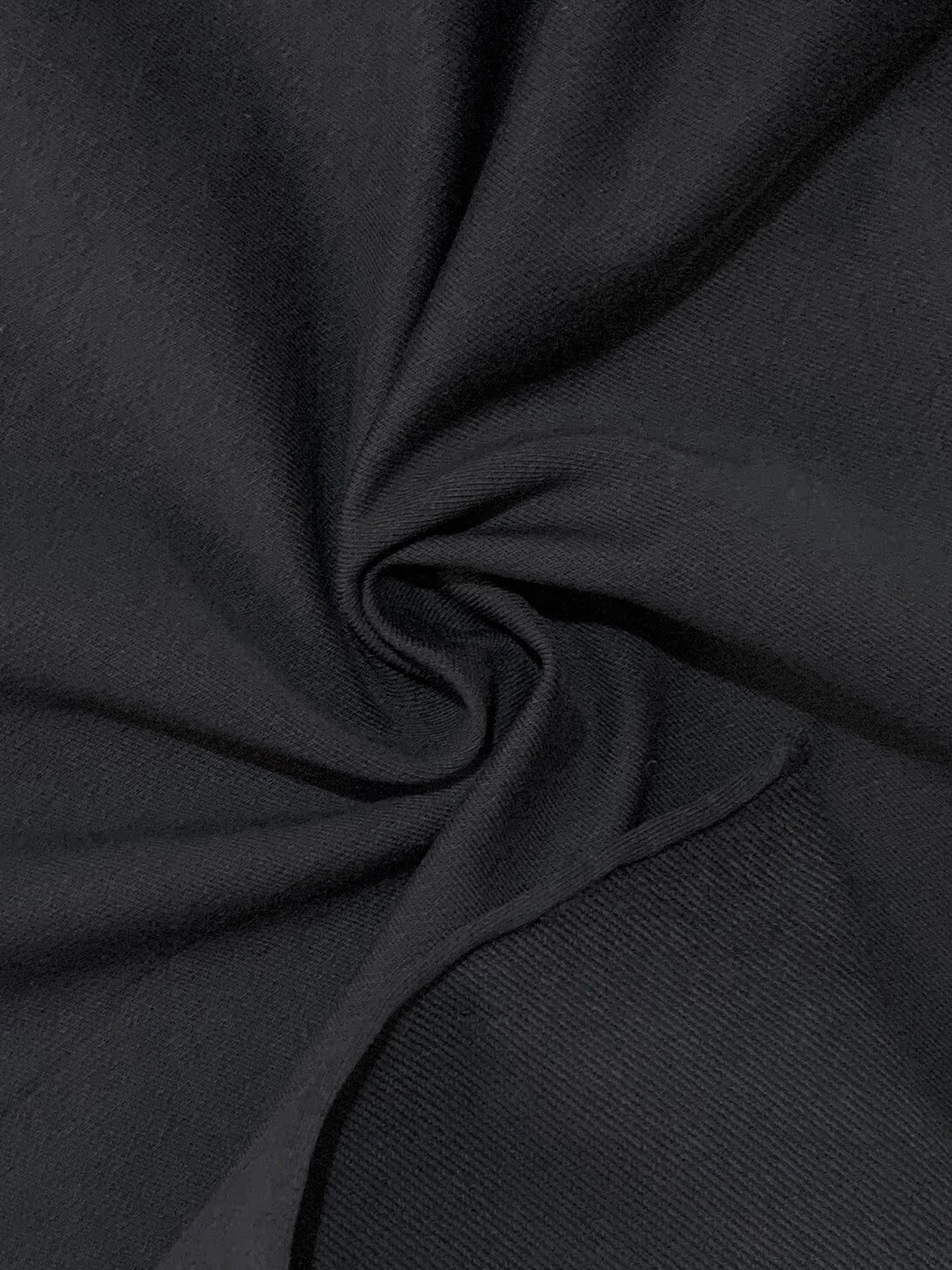 Black | Stretch French Terry Solids, 240gsm | 188cm Wide - 1m Piece