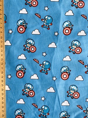 Captain America, Kawaii | Licensed Quilting Cotton | 112cm wide