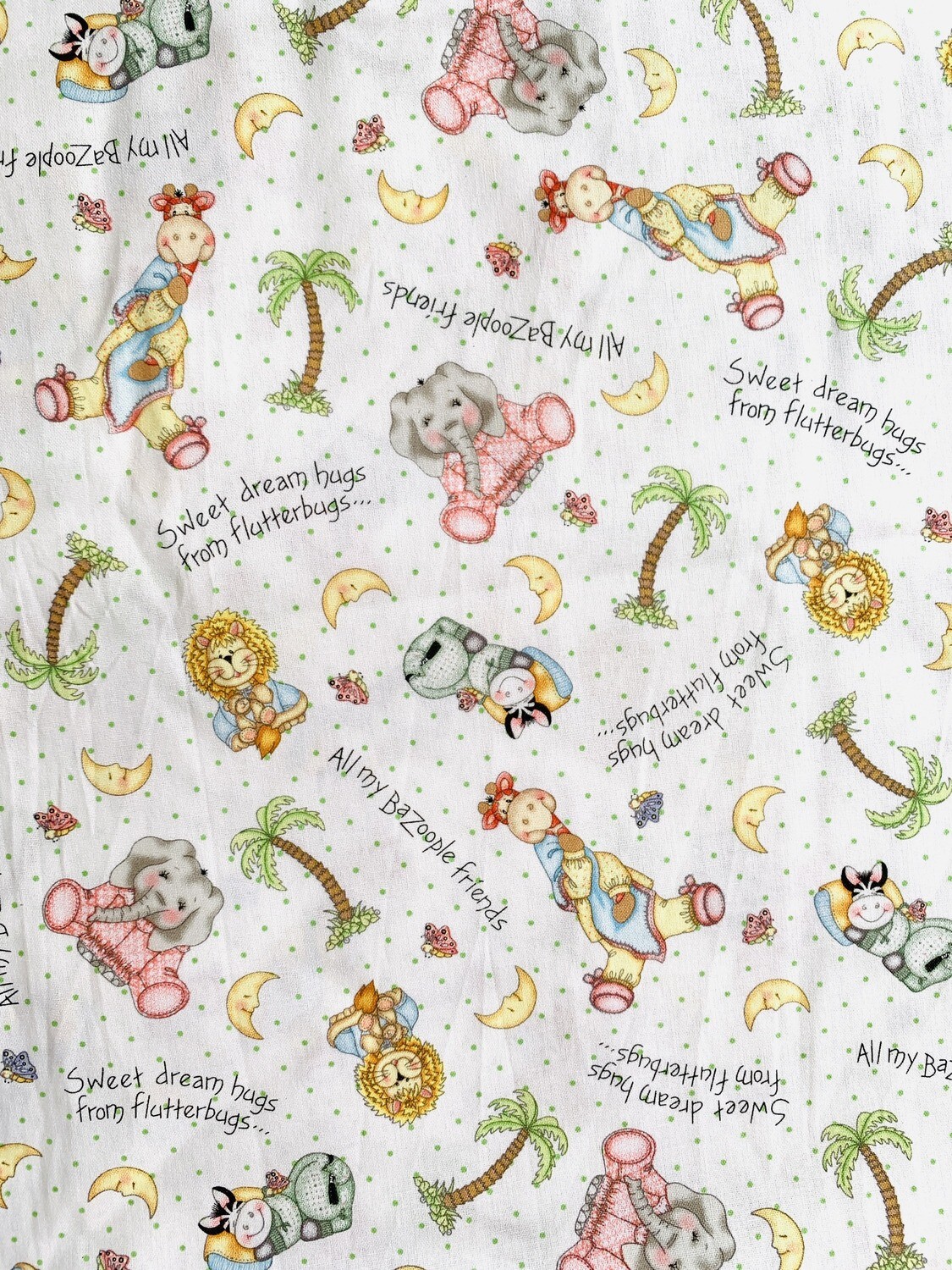 Bazooples Sweet Dreams Animal Toss | Quilting Cotton | 112cm wide - 0.6m Piece