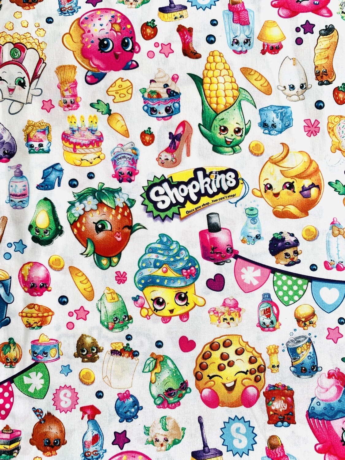 Shopkins, Packed Shopkins Party | Licensed Quilting Cotton | 112cm - 1.05m Piece