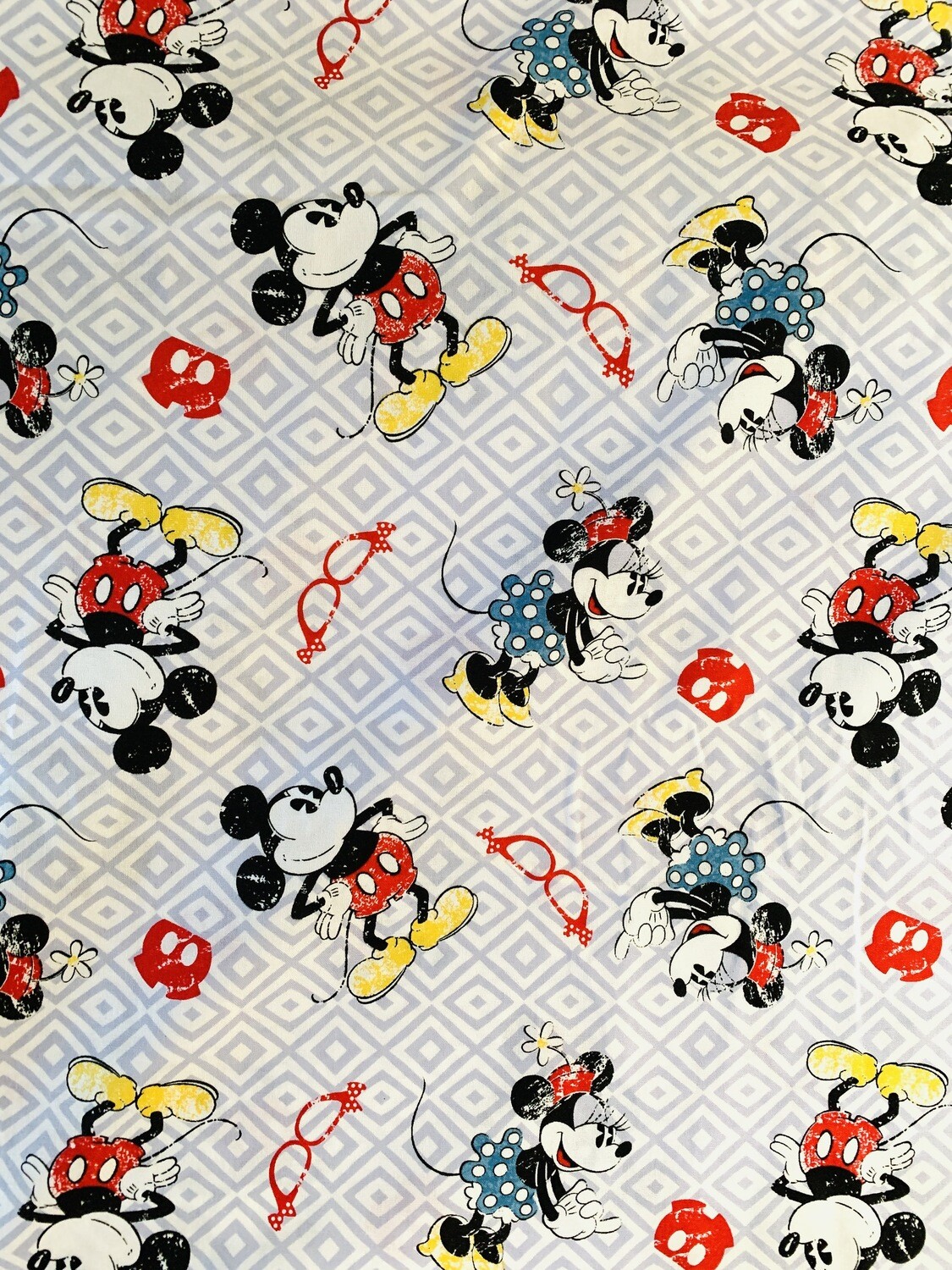 Mickey & Minnie Sketch | Licensed Quilting Cotton | 112cm wide
