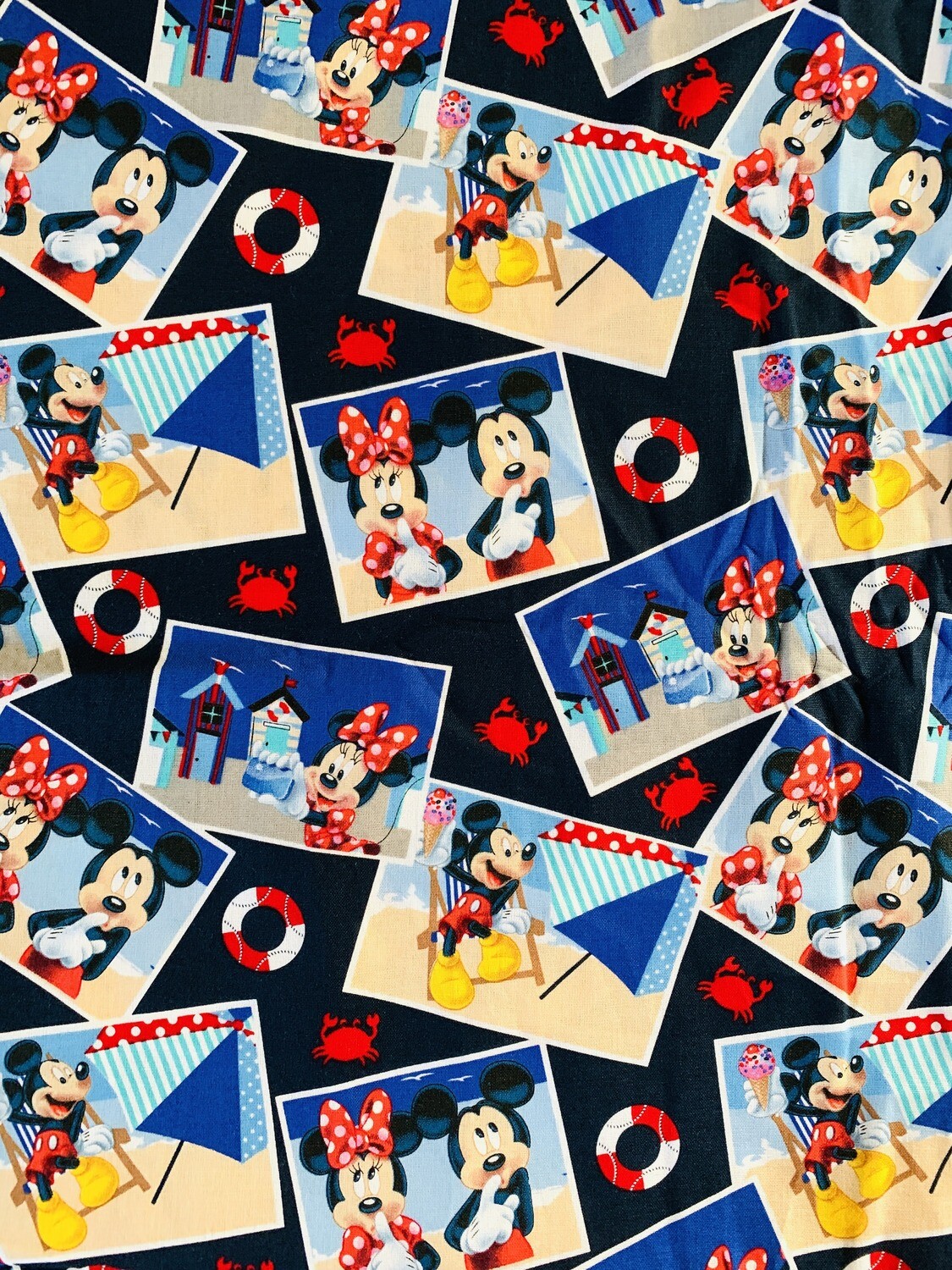 Mickey & Minnie, Boardwalk | Licensed Quilting Cotton | 112cm wide