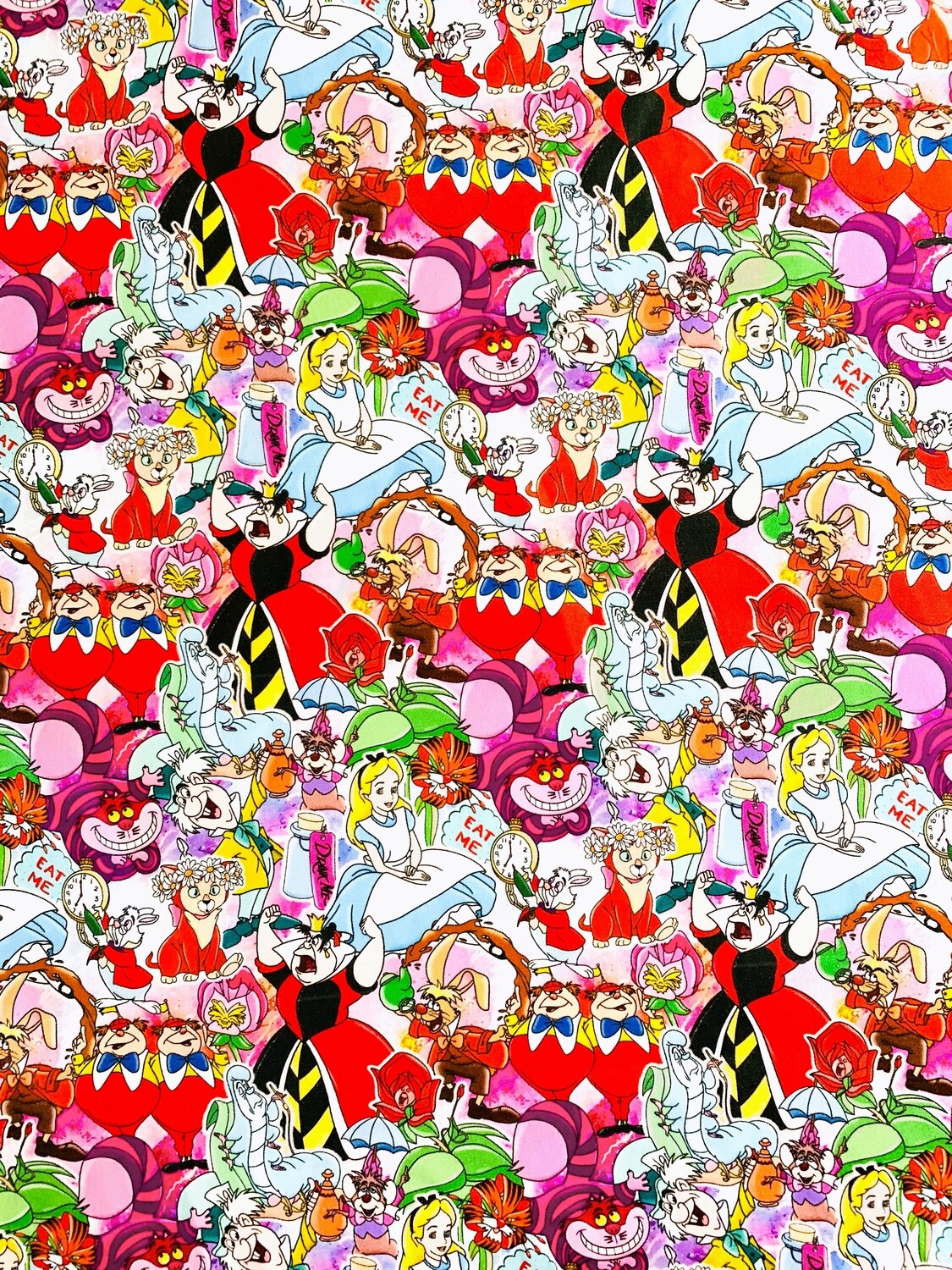 Alice in Wonderland, Stacked | Custom Cotton Poplin | 140cm wide