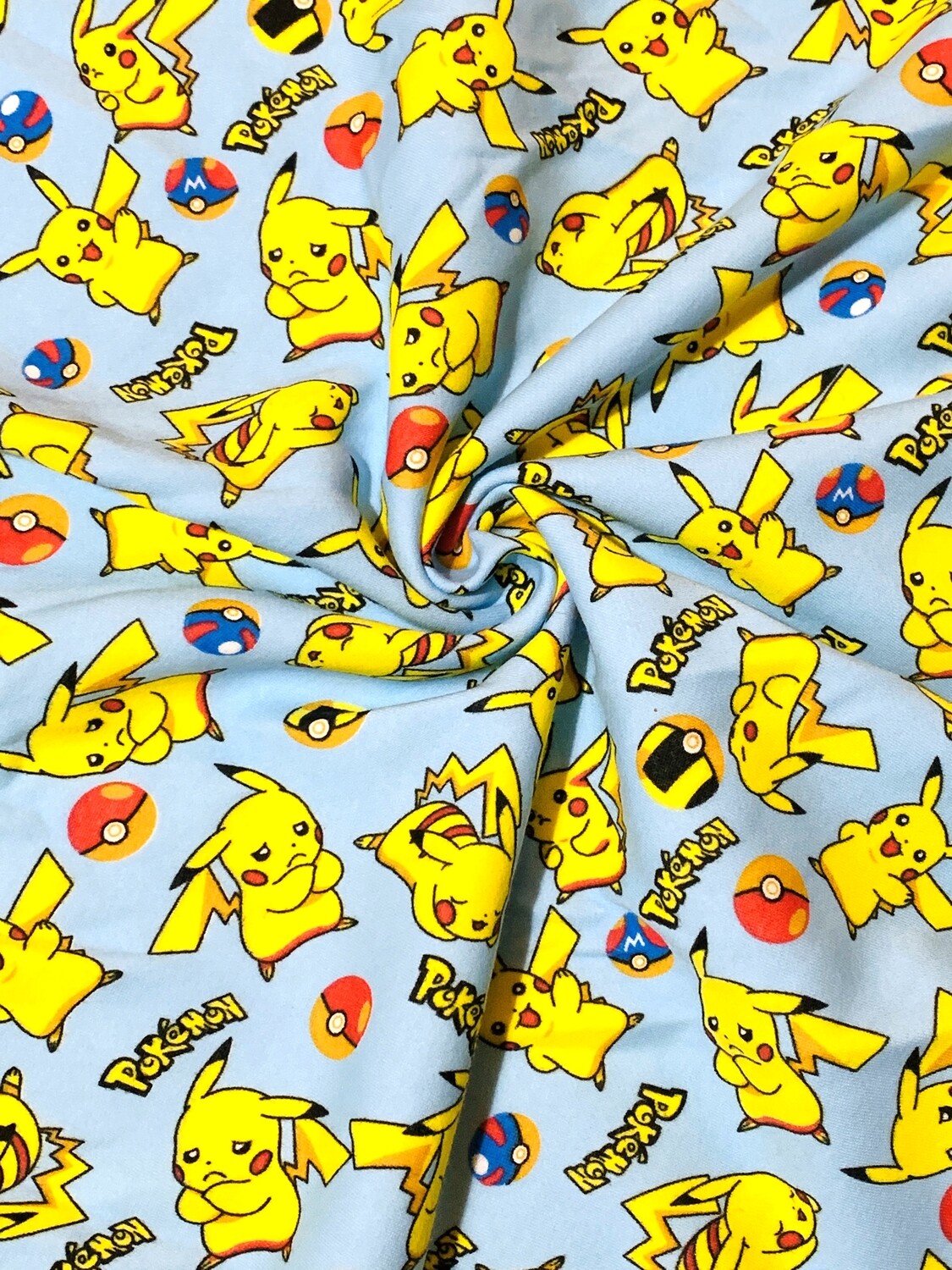 Pikachu | Licensed Tracksuiting Sweatshirt French Terry Fleece | 175cm Wide - 0.35m Piece
