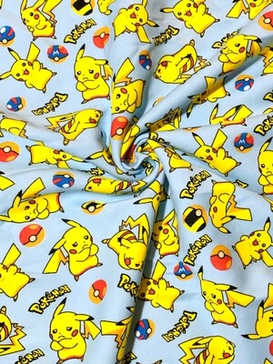 Pikachu | Licensed Tracksuiting Sweatshirt French Terry Fleece | 175cm Wide