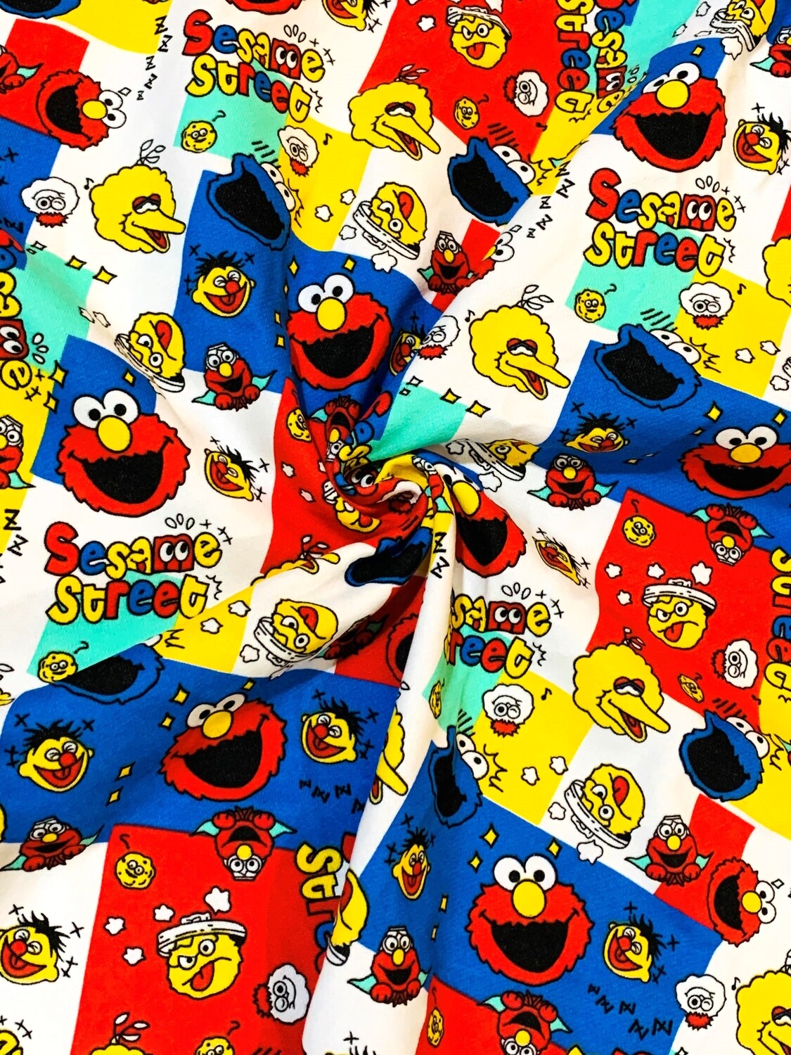 Sesame Street Friends | Licensed Tracksuiting Sweatshirt French Terry Fleece | 180cm Wide