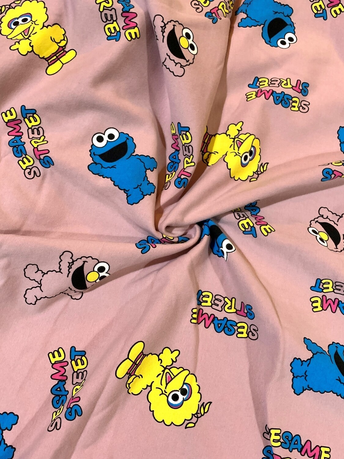 Sesame Street | Licensed Tracksuiting Sweatshirt French Terry Fleece | 175cm Wide - Remnants