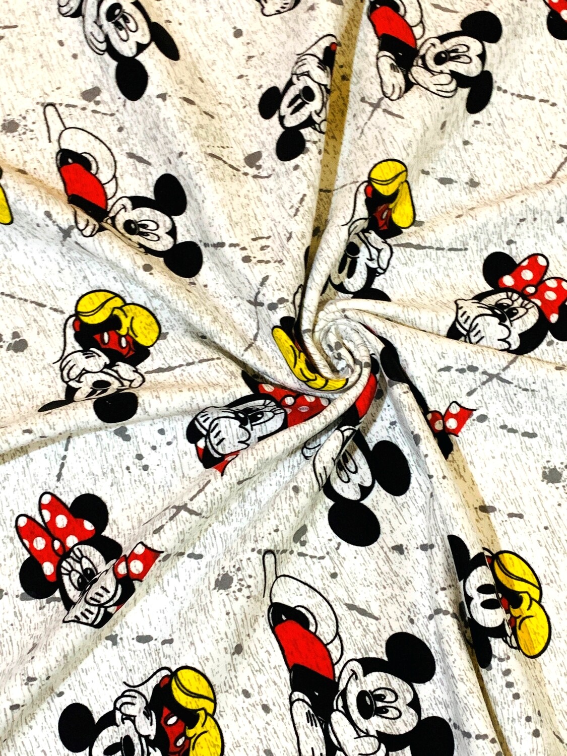 Mickey &amp; Minnie | Licensed Tracksuiting Sweatshirt French Terry Fleece | 175cm Wide - 0.5m Piece