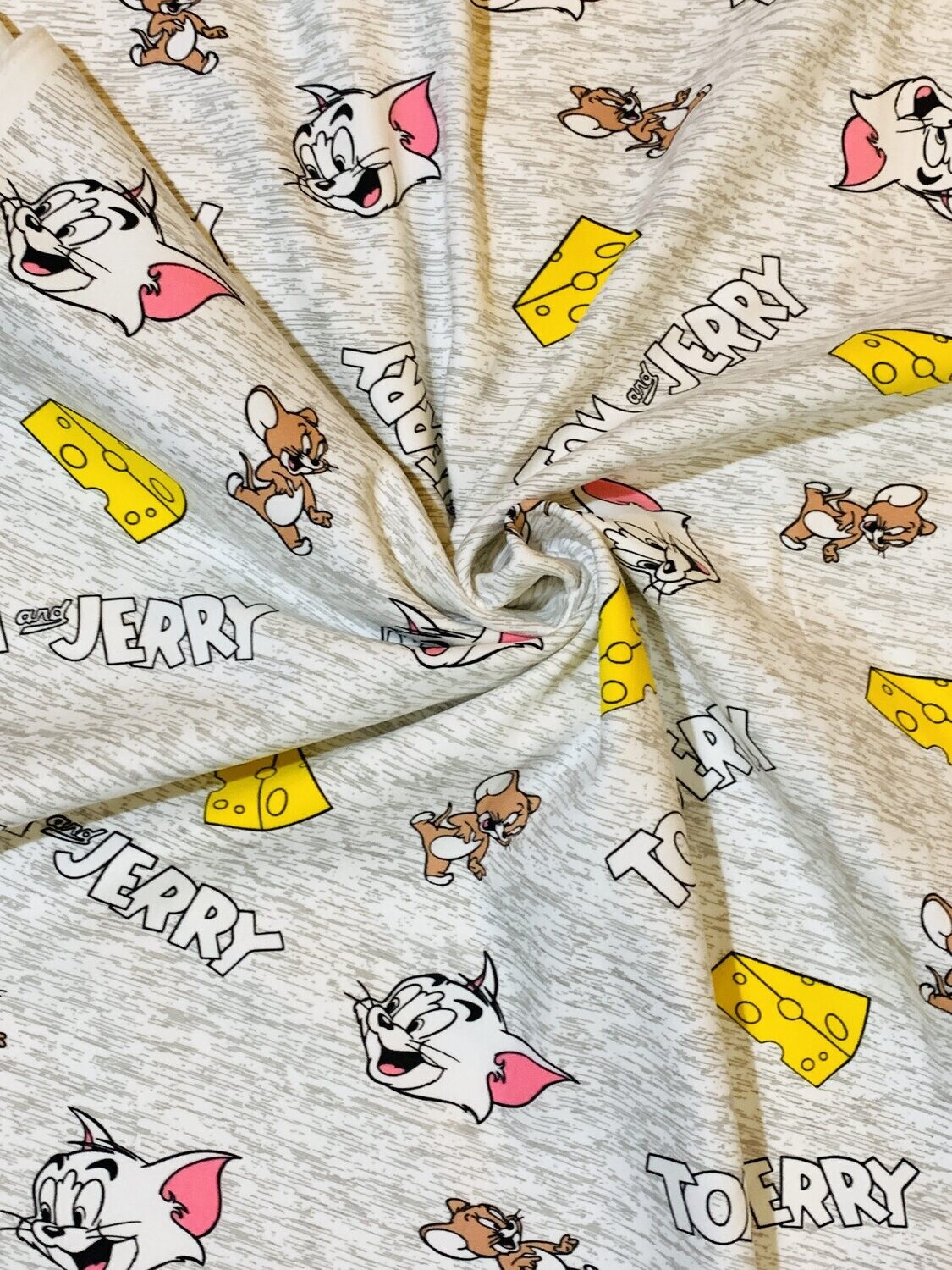 Tom & Jerry | Licensed Tracksuiting Sweatshirt French Terry Fleece | 175cm Wide