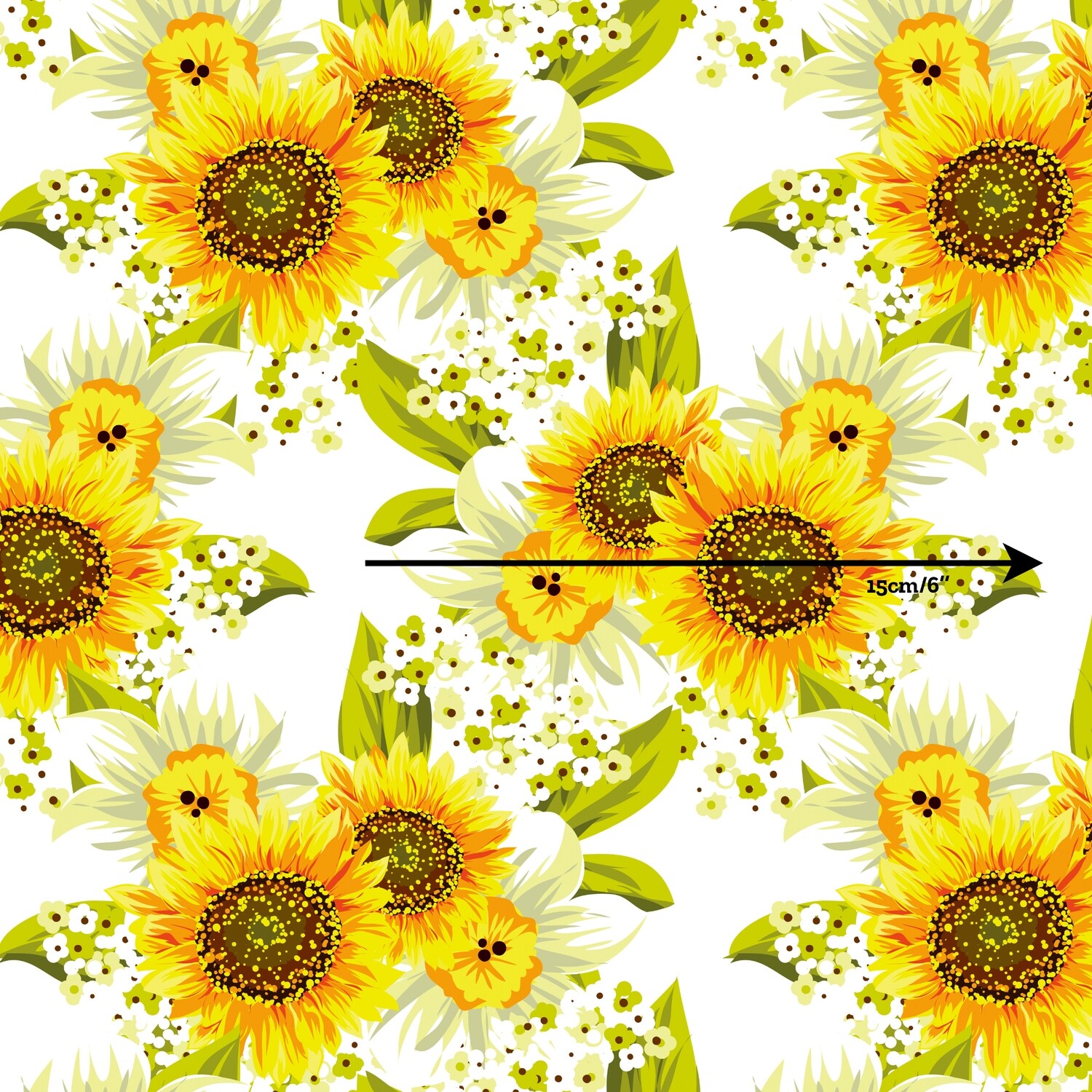 Sunflower Bouquet | Digital Print Digital-Print Quilting Cotton Woven | 145cm wide - 1m Piece