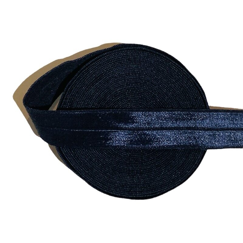 Dark Navy | Fold-over Elastic (FOE) | 20mm Wide - 5 meters