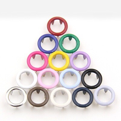 9.5mm (3/8'') | Coloured Metal Snap Fasteners | 5 sets