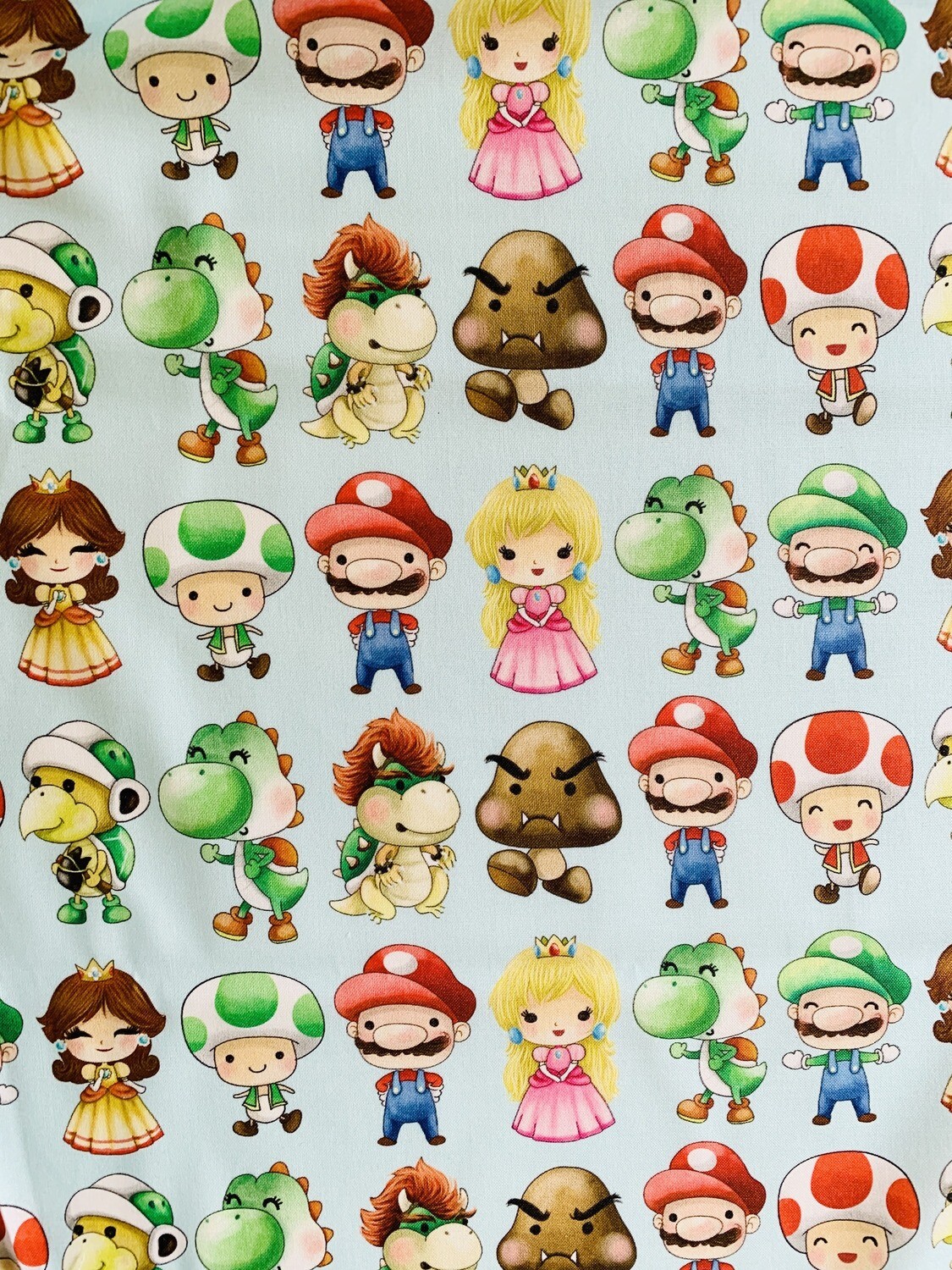 Mario & Friends, Line-Up | Digital Print Custom Woven | 145cm wide