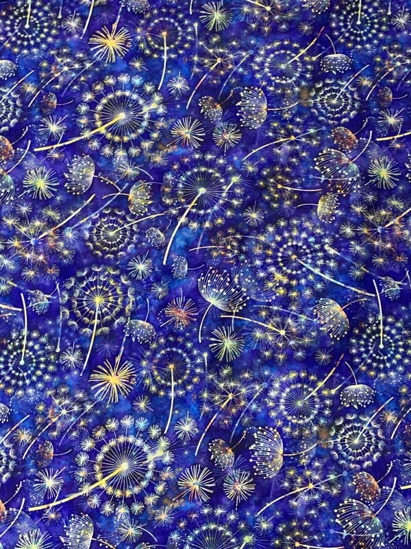Blue Dandelion | Quilting Cotton | 112cm wide