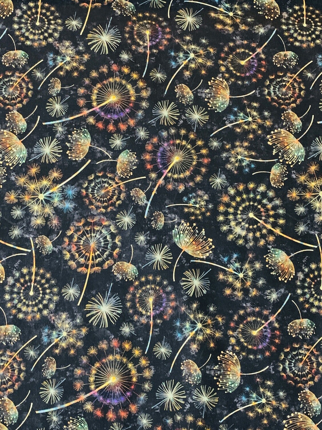 Black Dandelion | Quilting Cotton | 112cm wide