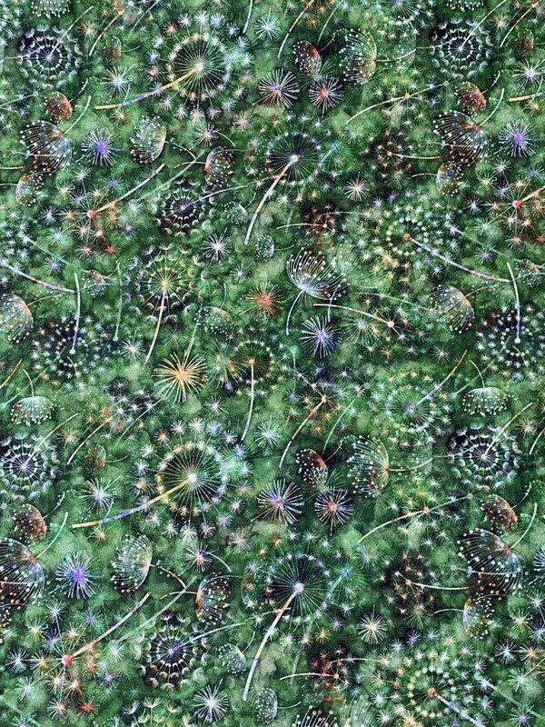 Green Dandelion | Quilting Cotton | 112cm wide