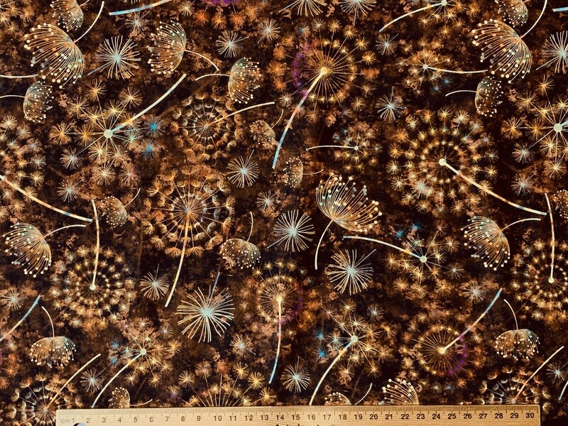 Brown Dandelion | Quilting Cotton | 112cm wide