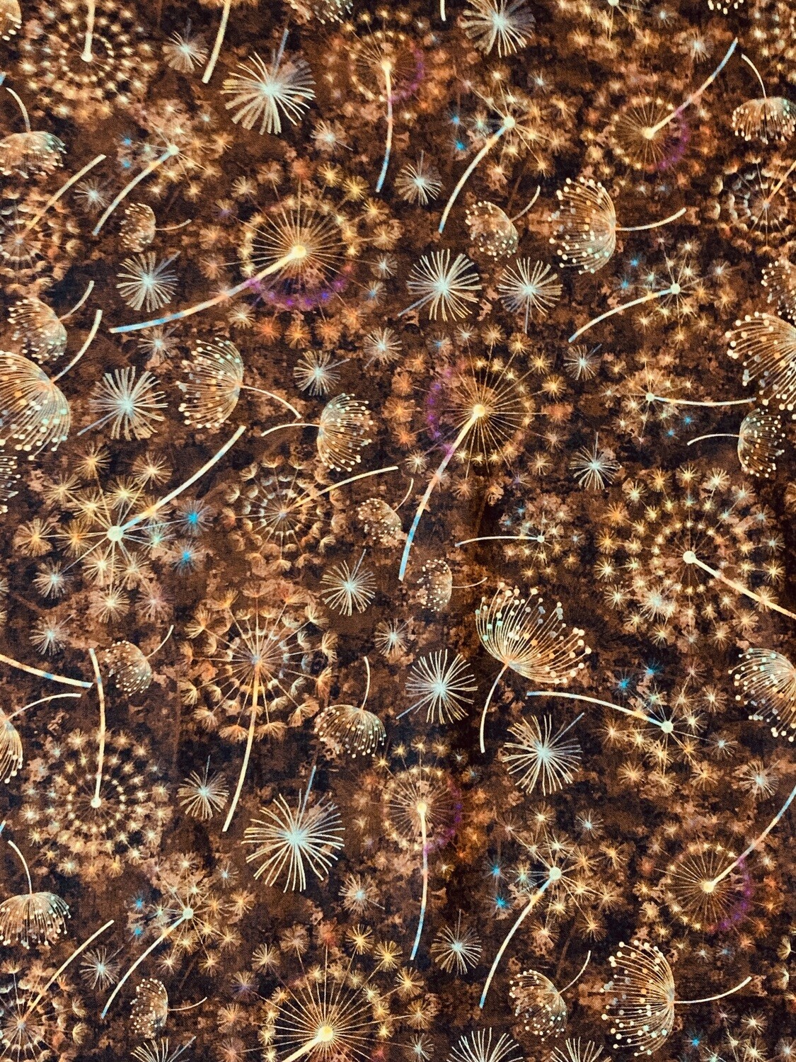 Brown Dandelion | Quilting Cotton | 112cm wide