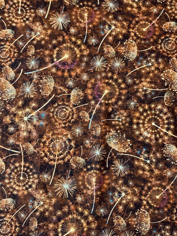 Brown Dandelion | Quilting Cotton | 112cm wide