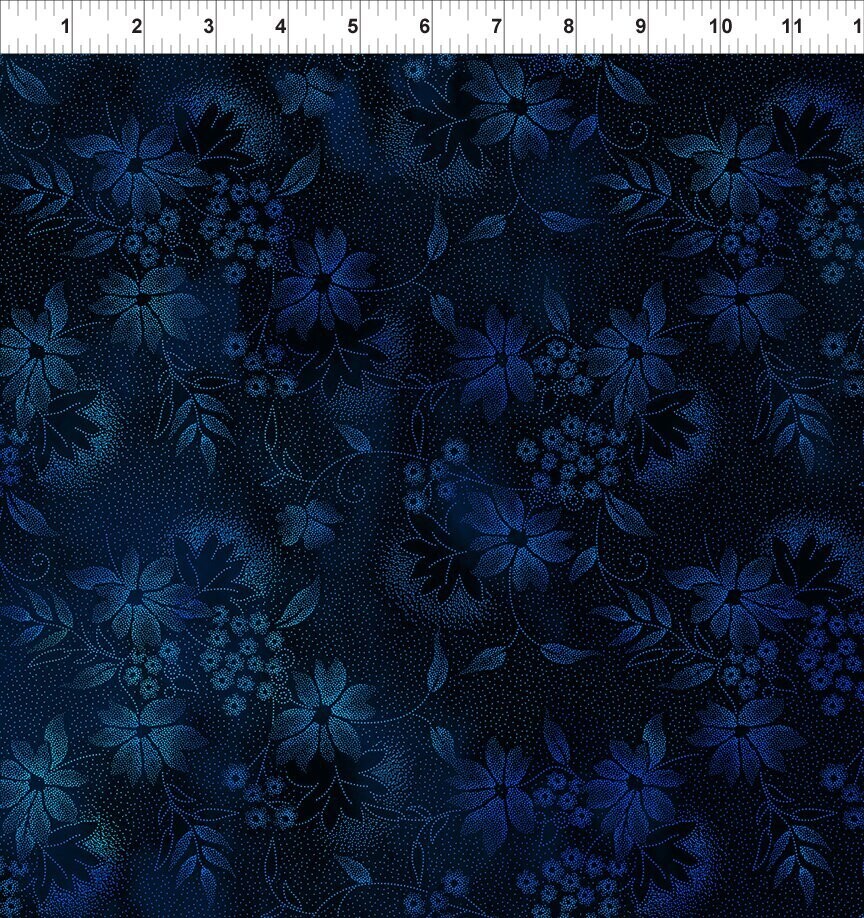 Blue, Seasons | Quilting Cotton | 112cm wide - 0.75m Piece