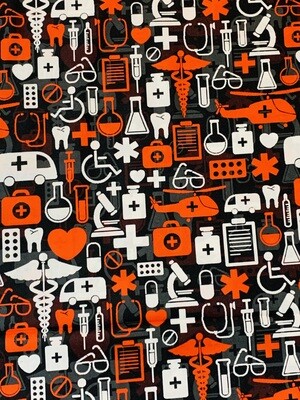 Health Icons | Quilting Cotton | 112cm wide