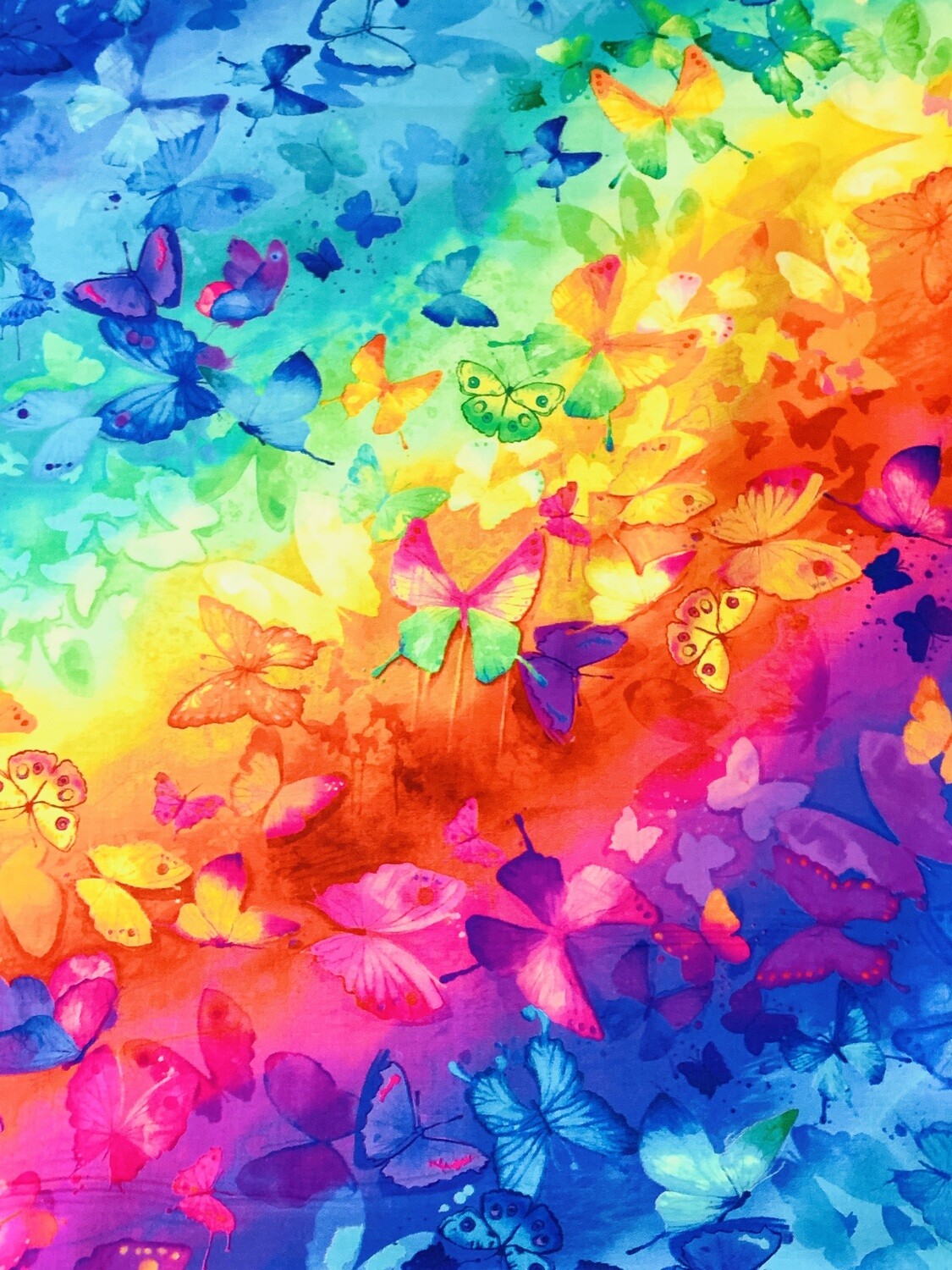 Rainbow Butterflies | Quilting Cotton | 112cm wide