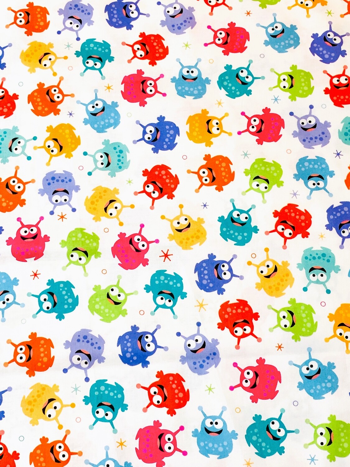 Kooky Monsters, White Toss | Quilting Cotton | 112cm wide