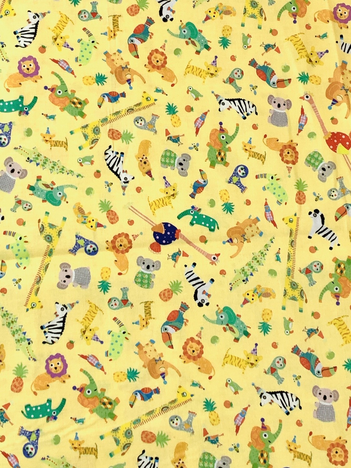 My Favourite Animals, Yellow | Quilting Cotton | 112cm wide - 0.35m Piece