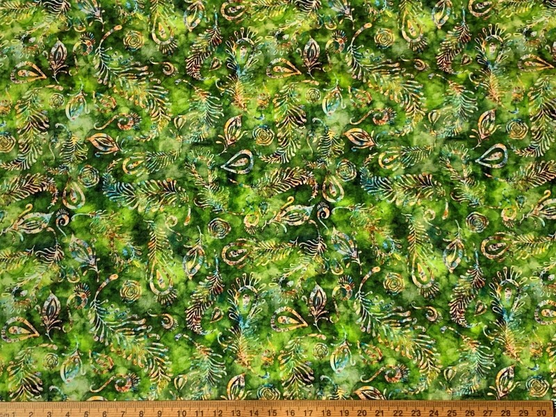 Green Feather | Quilting Cotton | 112cm wide