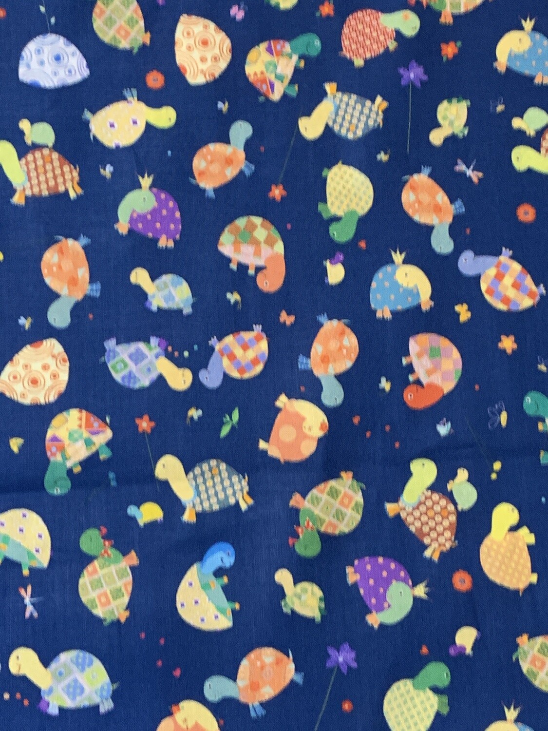 Turtles Toss, Navy | Quilting Cotton | 112cm wide