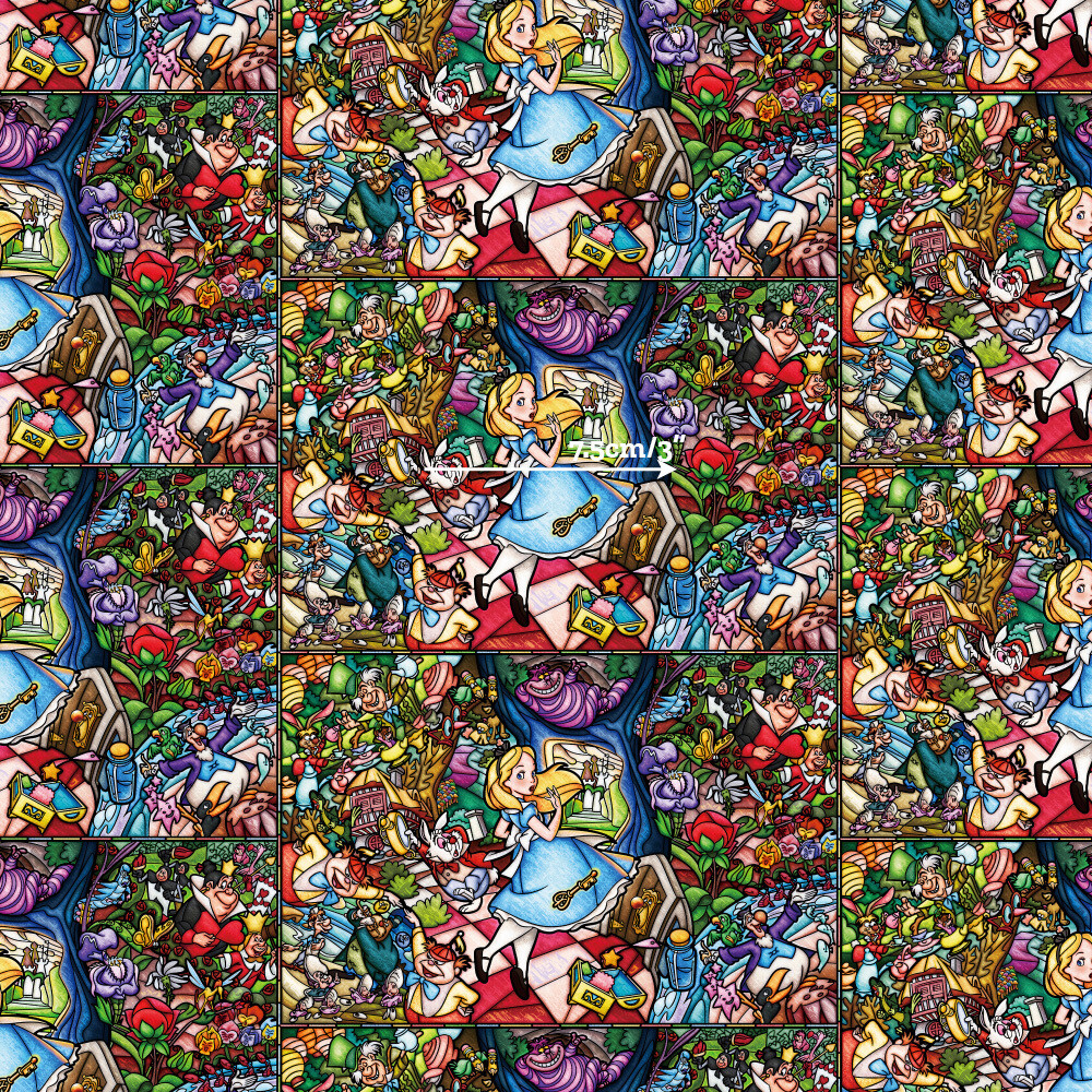 Alice, Stained Glass | Custom Cotton Woven | 112cm wide