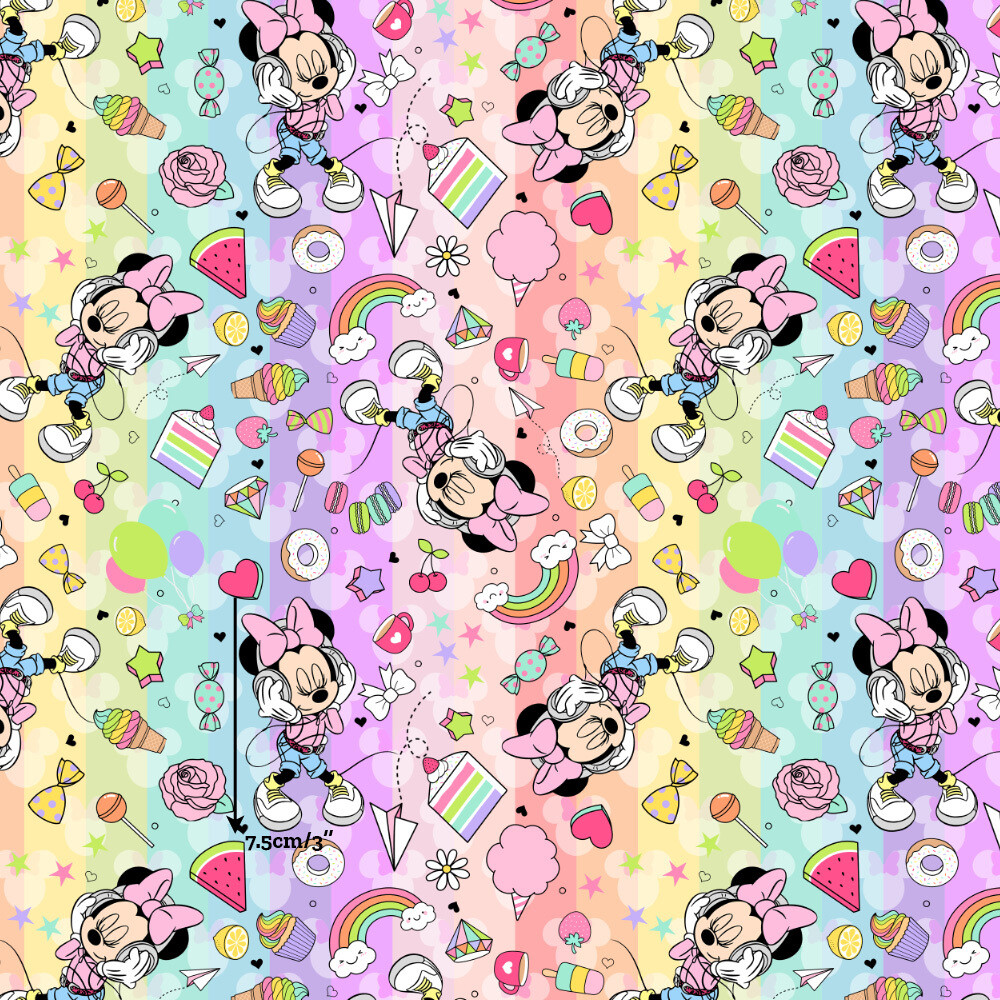 Minnie, Retro Music | Custom Cotton Woven | 145cm Wide