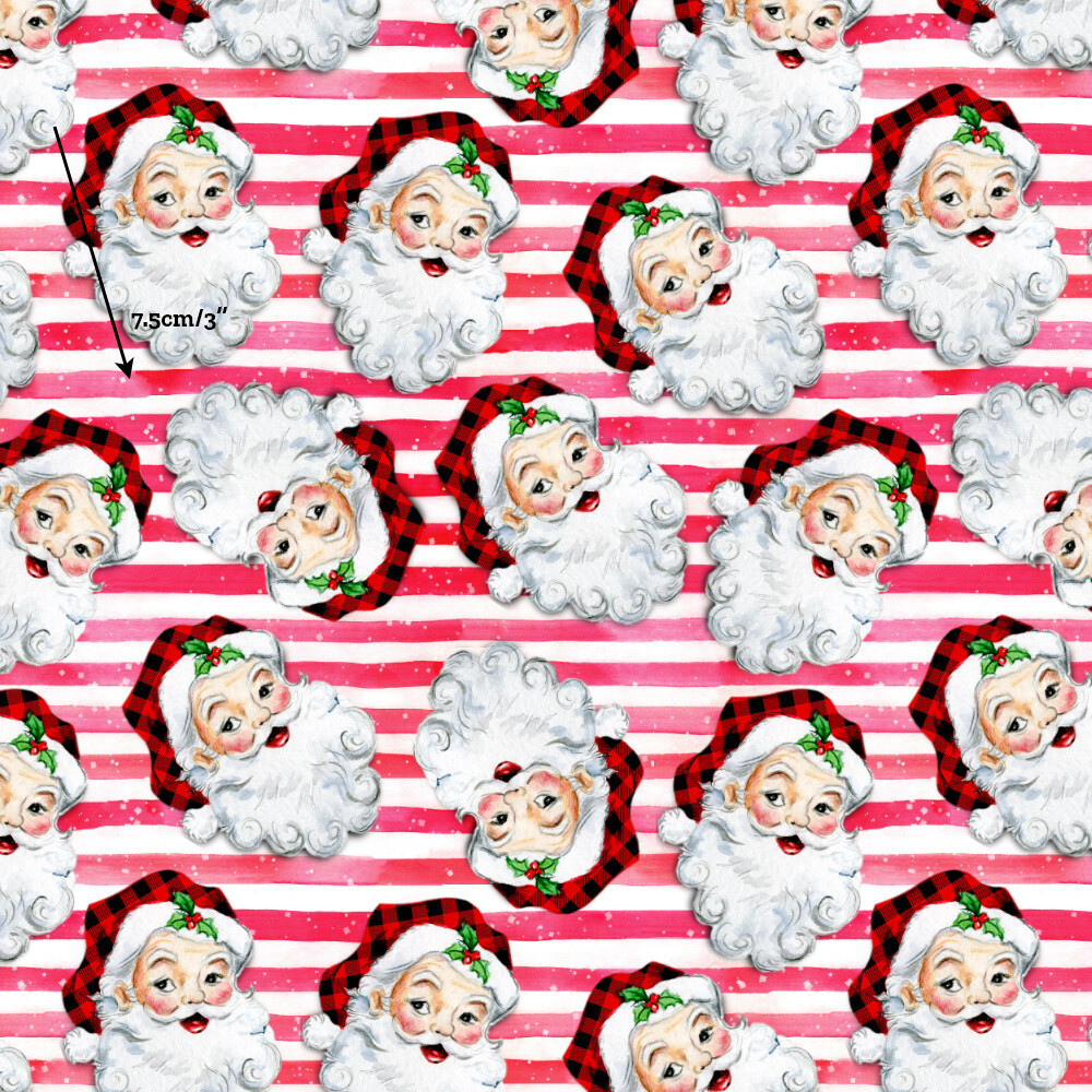 Xmas Santa Stripes | Custom Cotton Woven | 112cm wide - 0.5m Piece