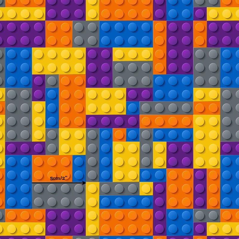 Bricks, Bright | Digital-Print Cotton Woven | 145cm wide