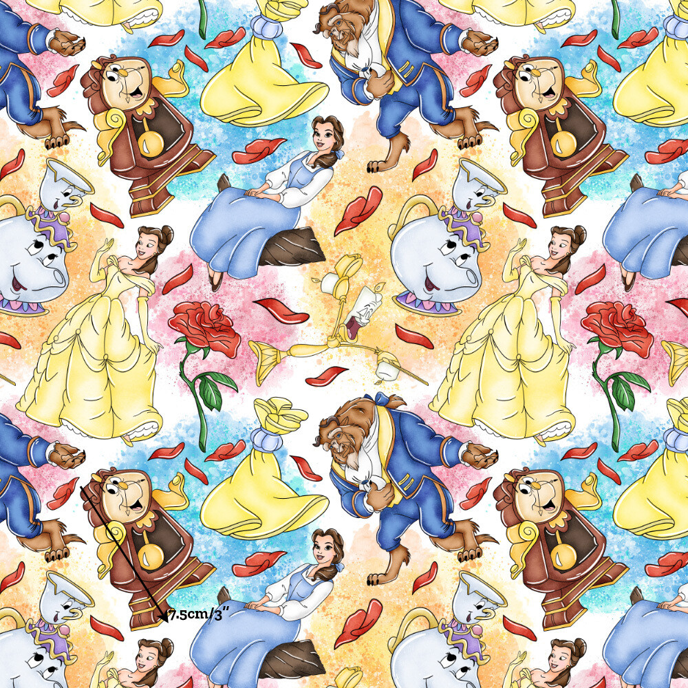 Beauty &amp; the Beast, Toss | Custom Cotton Woven | 145cm wide - 0.55m Piece