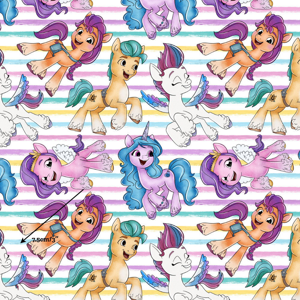My Little Pony, Stripes | Custom Cotton Woven | 112cm wide