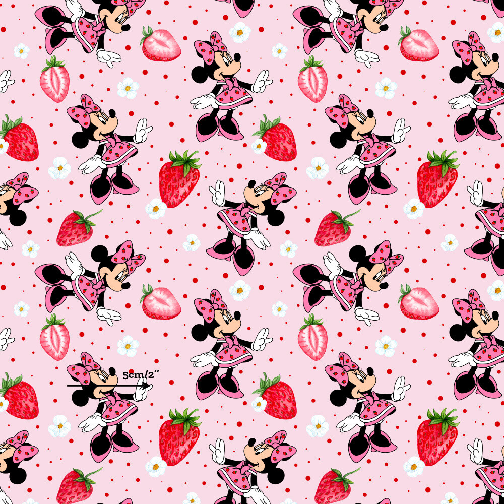 Minnie, Strawberries | Custom Cotton Woven | 112cm wide