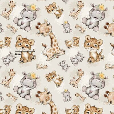 Safari Animals | Digital Print Custom Quilting Cotton Woven | 145cm wide