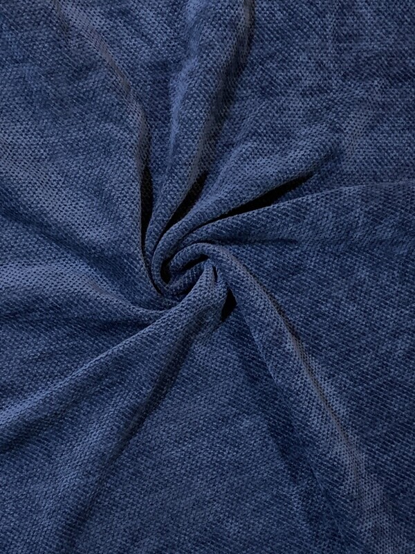 Navy | Chenille Fabric Plush Sweater Knit | 170cm Wide
