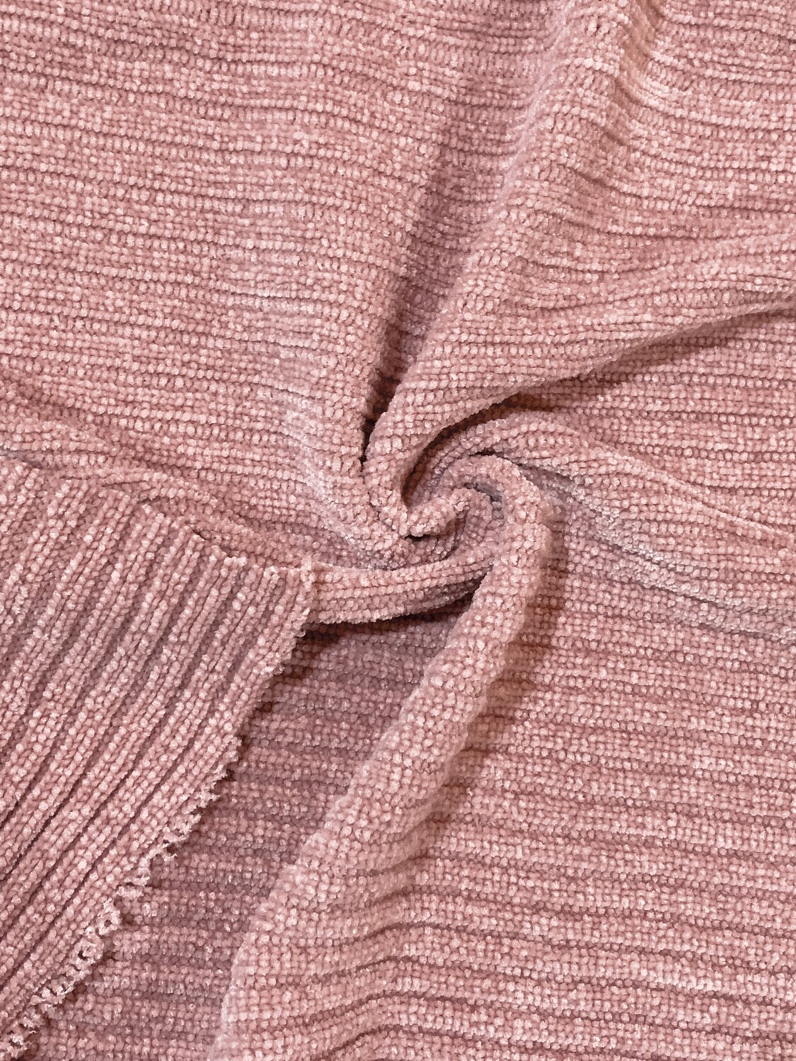 Blush | Ribbed Chenille Fabric Plush Sweater Knit | 120cm Wide
