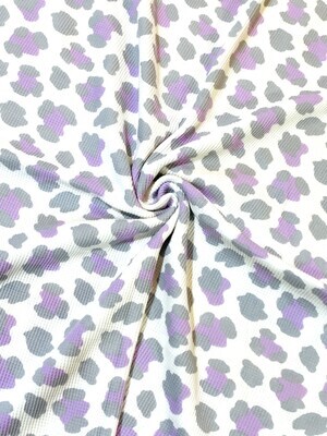 Purple Leopard | Cotton Waffle Jersey Knit | 150cm Wide