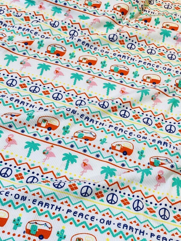 Peace | Cotton Waffle Jersey Knit | 150cm Wide - 1.35m Piece