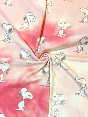 Snoopy Pink | Licensed Cotton Lycra, 180gsm | 170cm Wide - 0.45m Piece