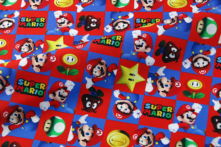 Super Mario Grid | Custom Quilting Cotton | 145cm wide