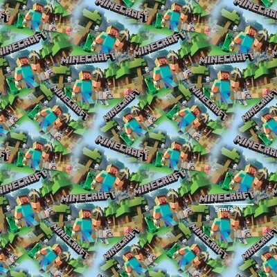 Minecraft, Scenes Toss | Custom Cotton Woven | 145cm wide