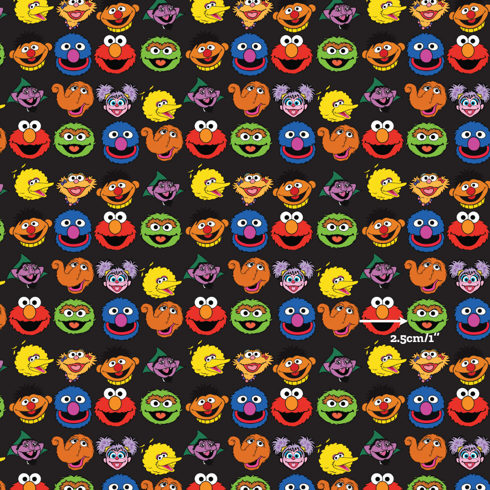 Sesame Heads | Custom Cotton Woven | 145cm wide